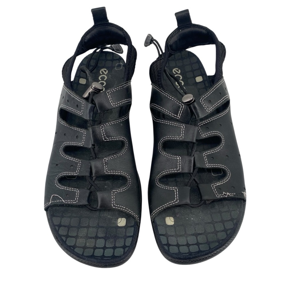 ECCO Black Leather Toggle Strap Sandals Comfort  Women’s 39